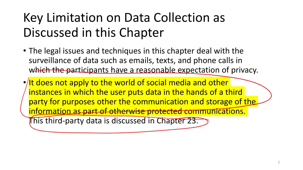 key limitation on data collection as discussed