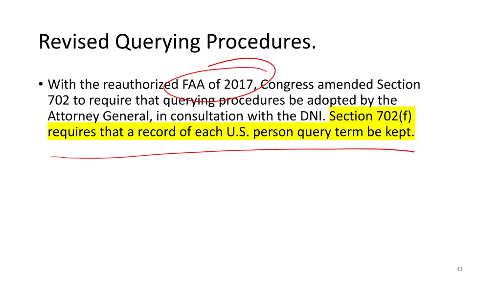 revised querying procedures