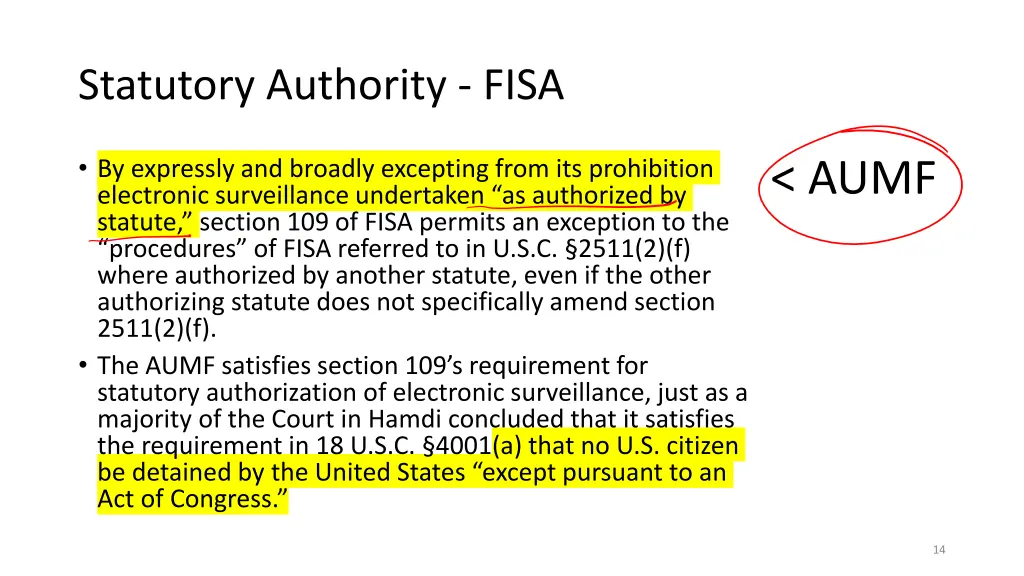 statutory authority fisa
