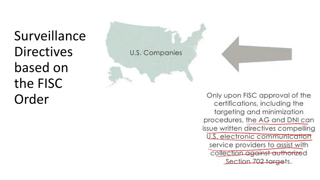 surveillance directives based on the fisc order