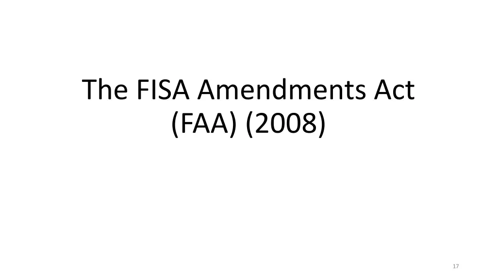 the fisa amendments act faa 2008