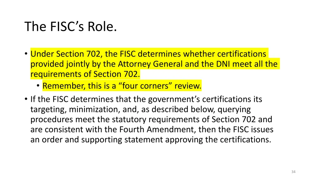 the fisc s role