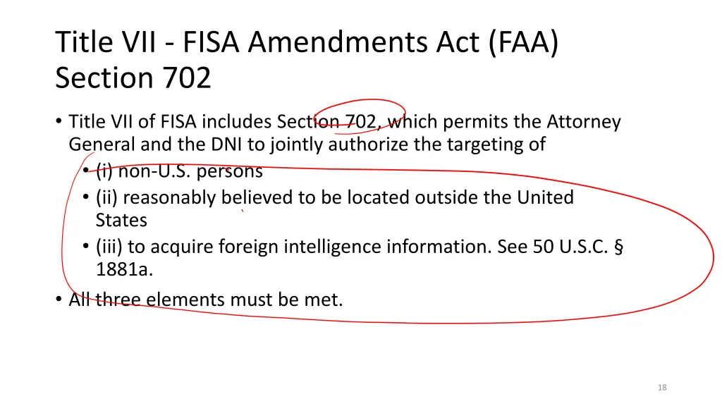 title vii fisa amendments act faa section 702