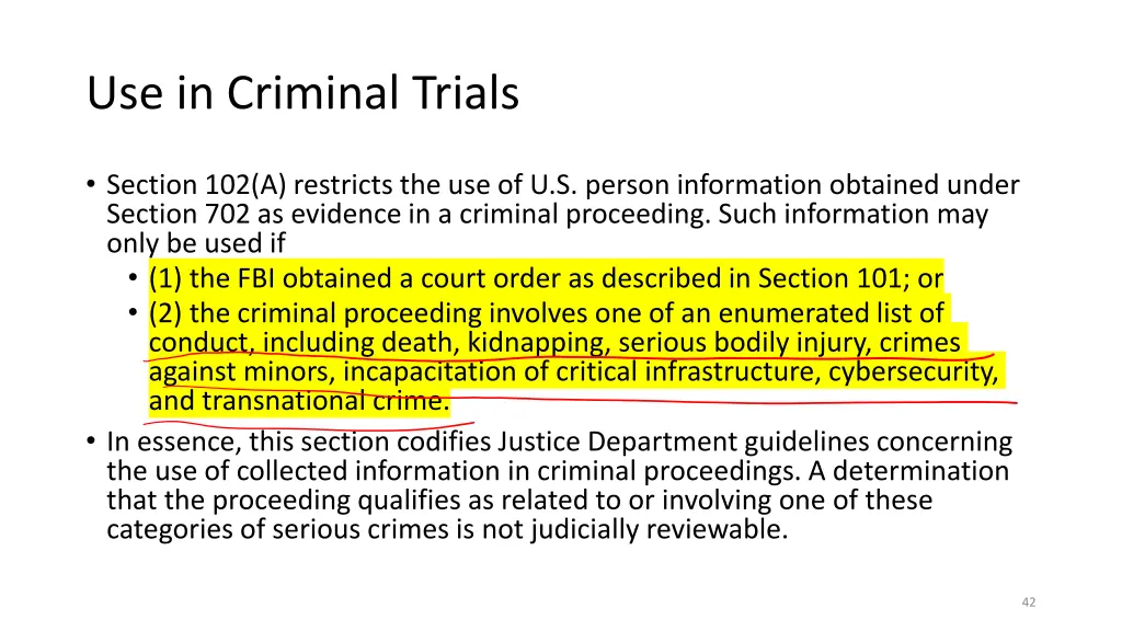 use in criminal trials