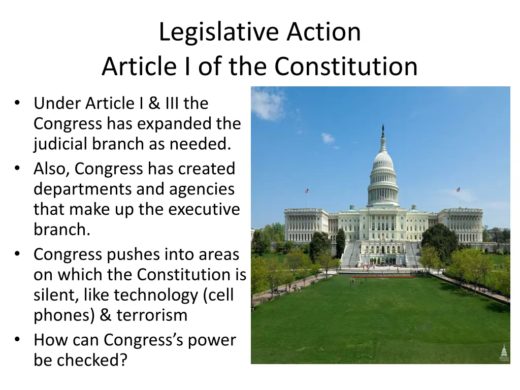 legislative action article i of the constitution
