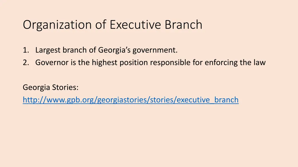 organization of executive branch