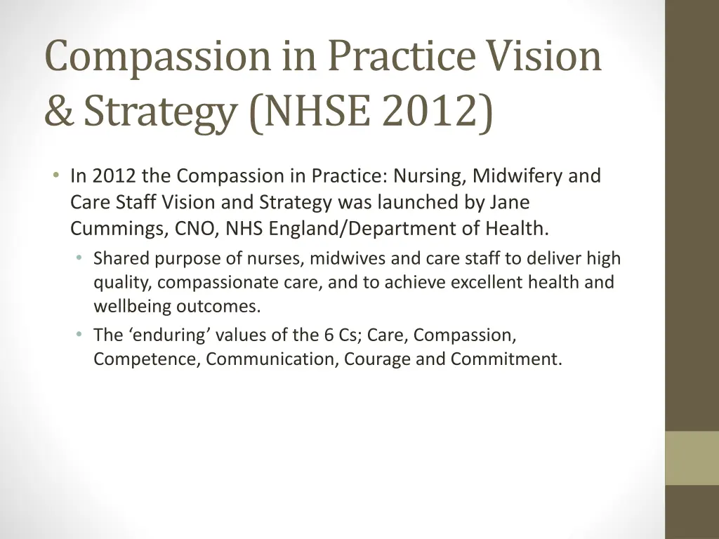compassion in practice vision strategy nhse 2012