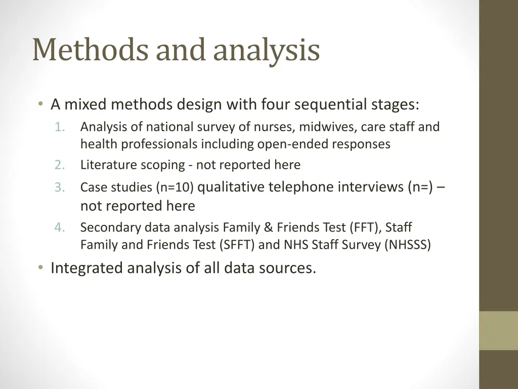 methods and analysis