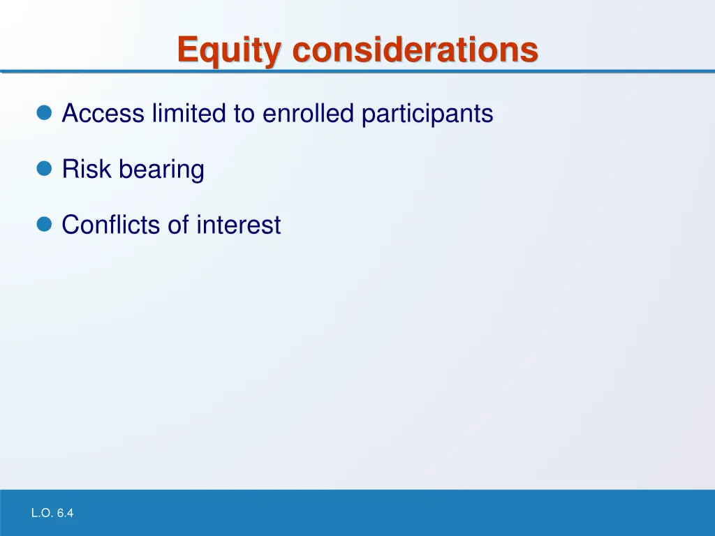 equity considerations