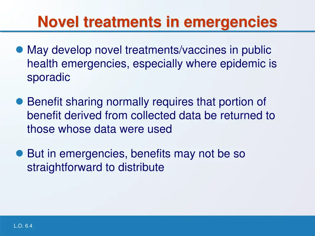 novel treatments in emergencies
