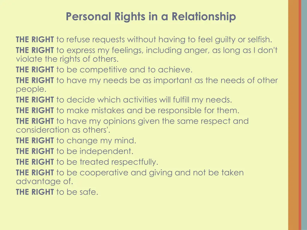 personal rights in a relationship