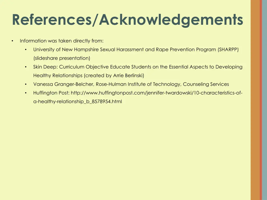 references acknowledgements
