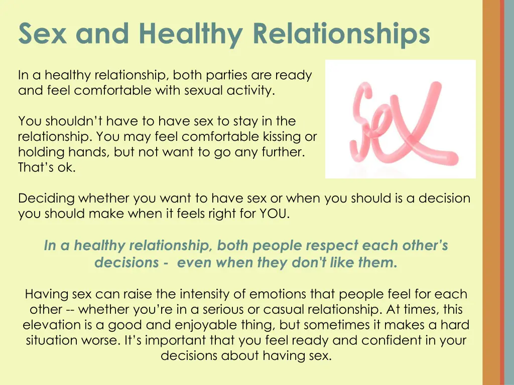 sex and healthy relationships