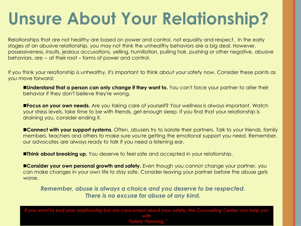 unsure about your relationship