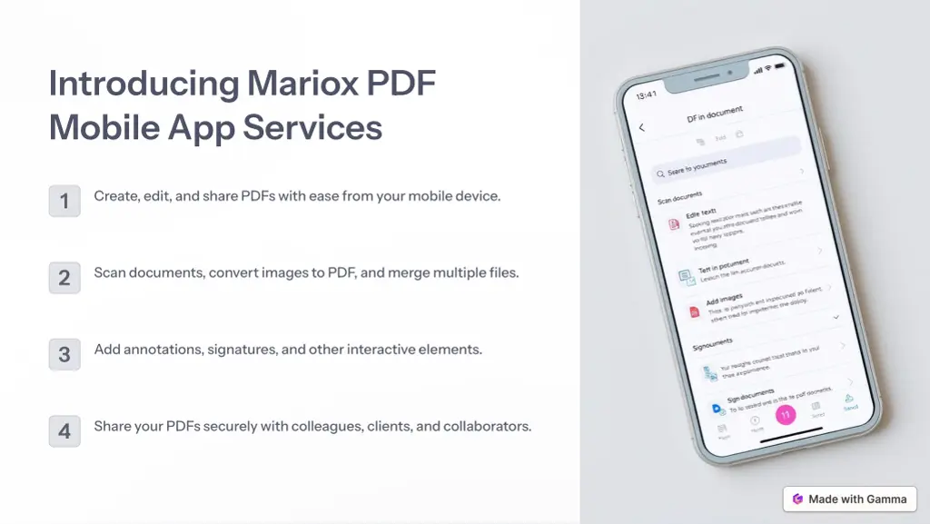 introducing mariox pdf mobile app services