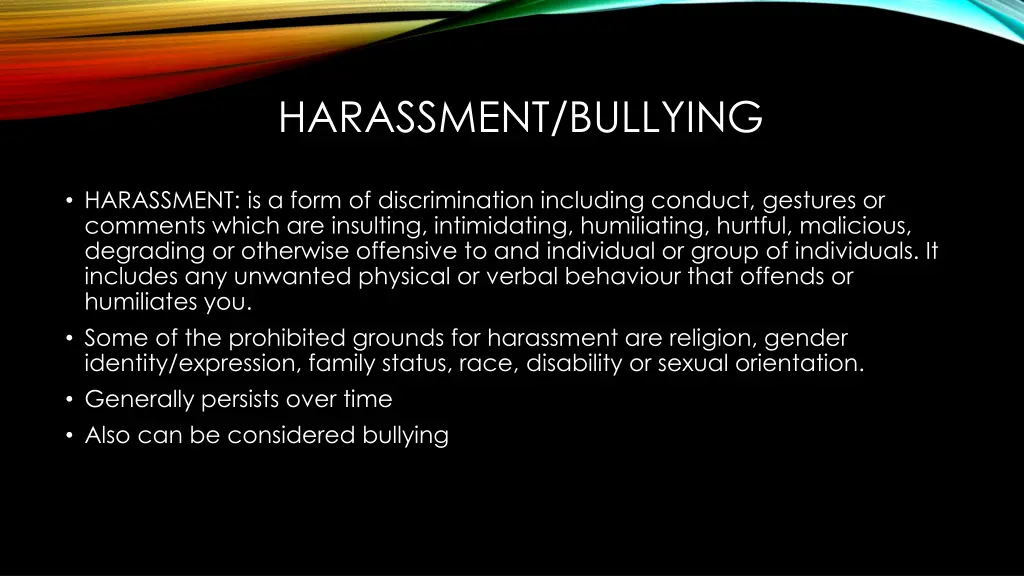 harassment bullying