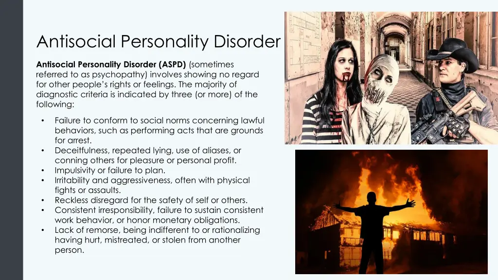 antisocial personality disorder