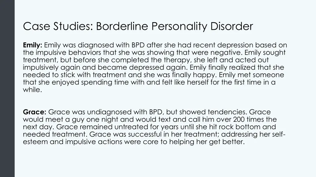 case studies borderline personality disorder