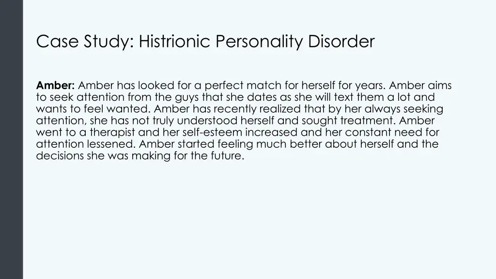 case study histrionic personality disorder