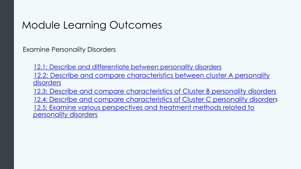 module learning outcomes