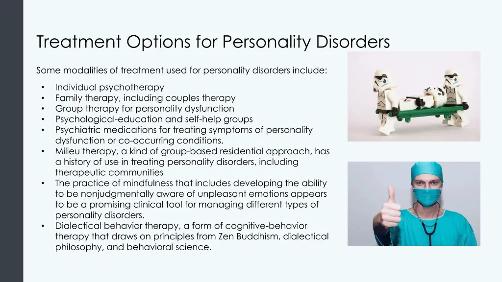 treatment options for personality disorders
