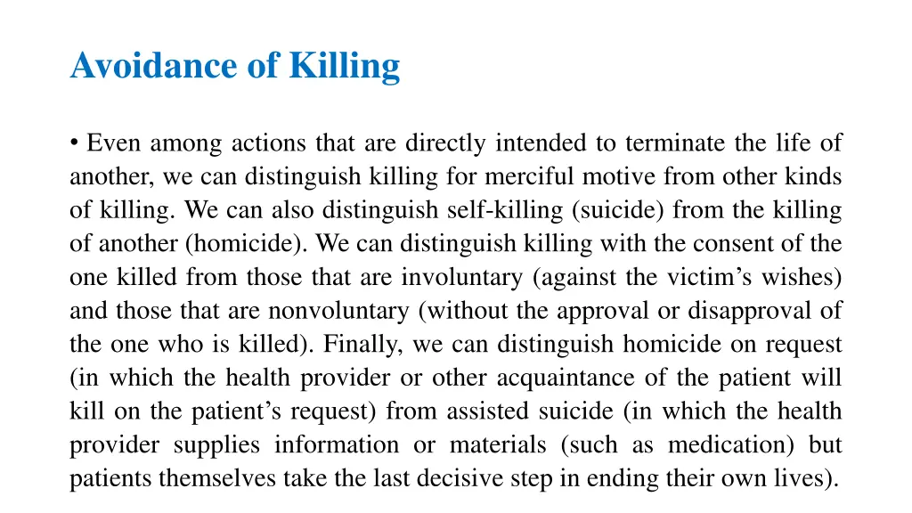 avoidance of killing 3