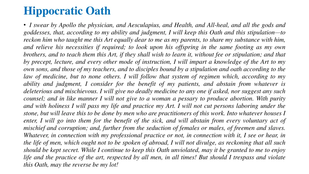 hippocratic oath