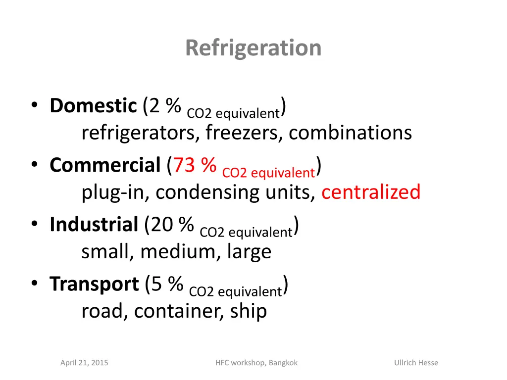 refrigeration
