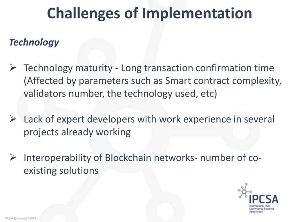 challenges of implementation