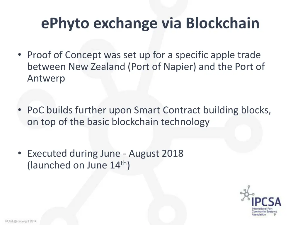 ephyto exchange via blockchain