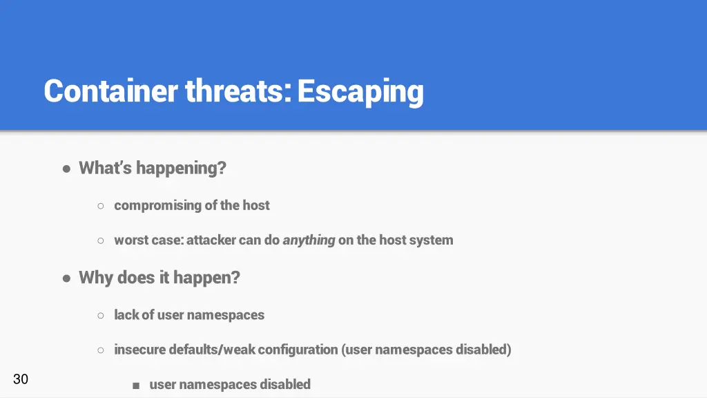 container threats escaping