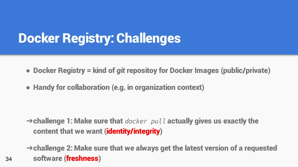 docker registry challenges