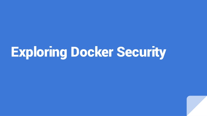 exploring docker security