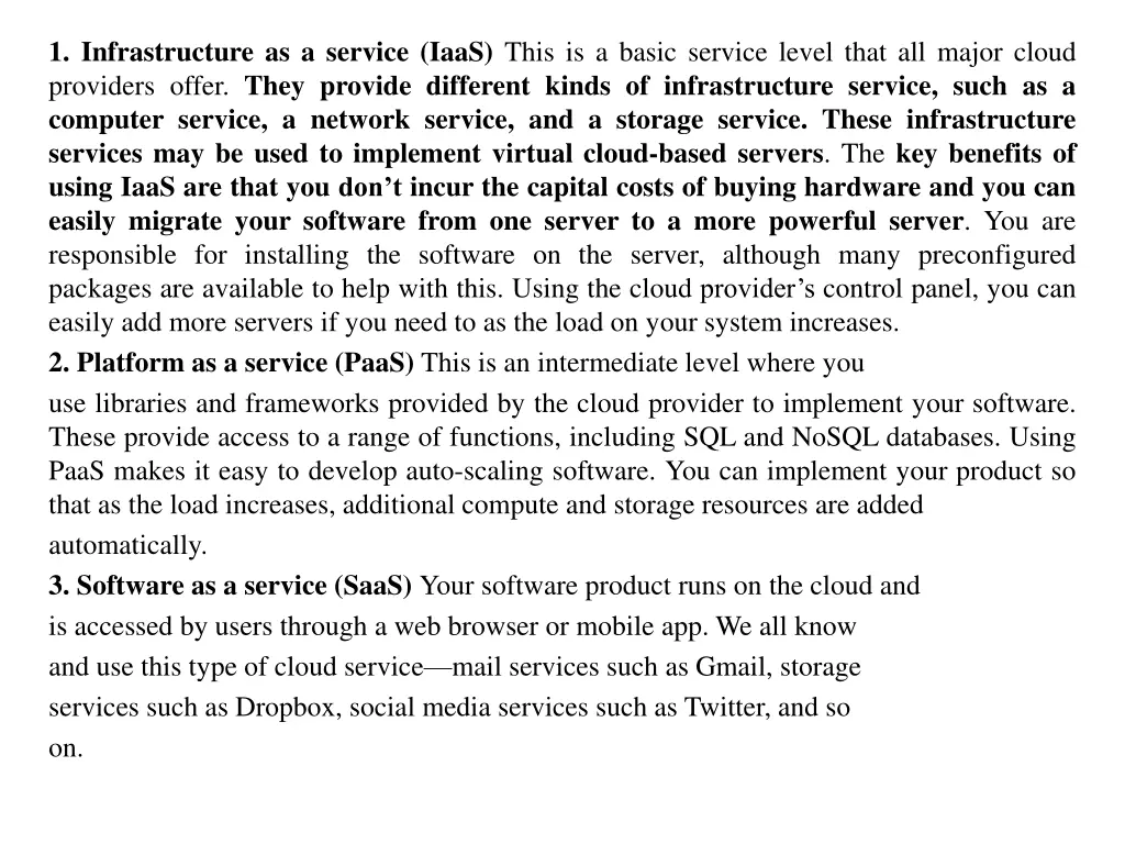 1 infrastructure as a service iaas this
