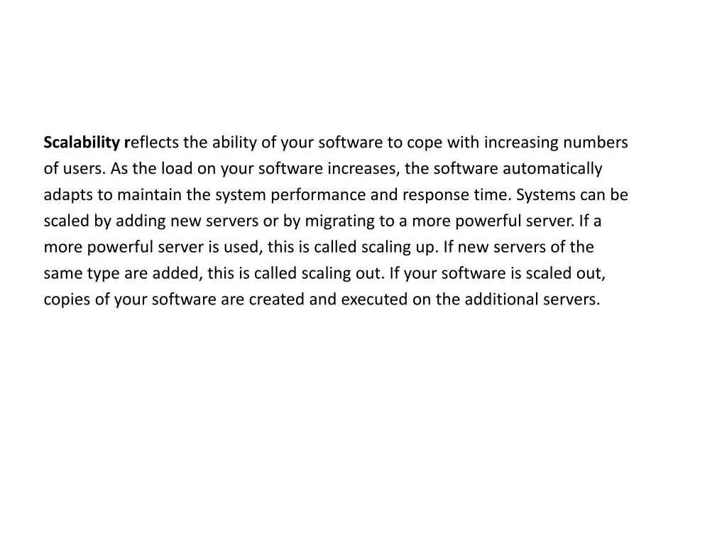 scalability r eflects the ability of your 1