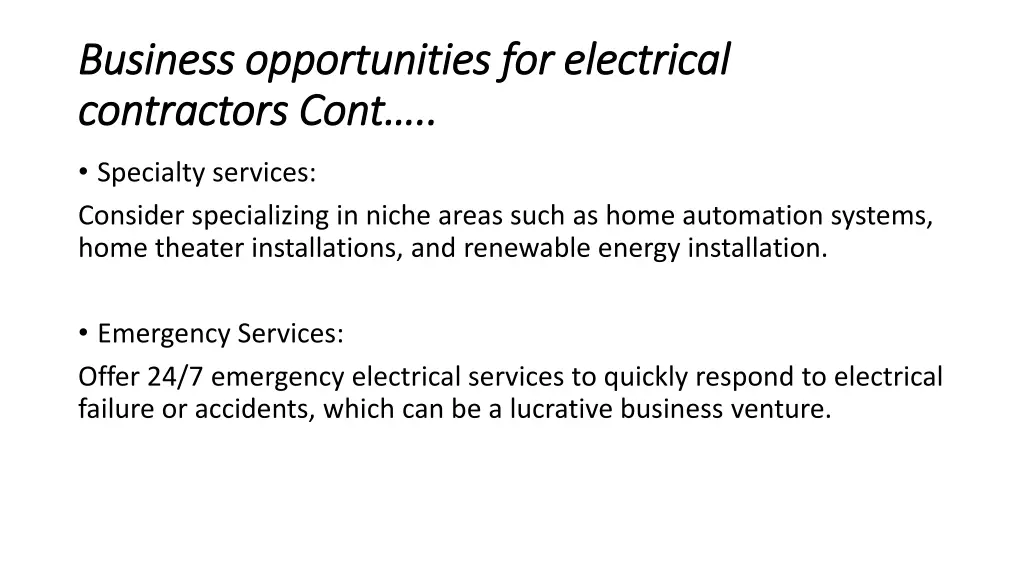 business opportunities for electrical business 2