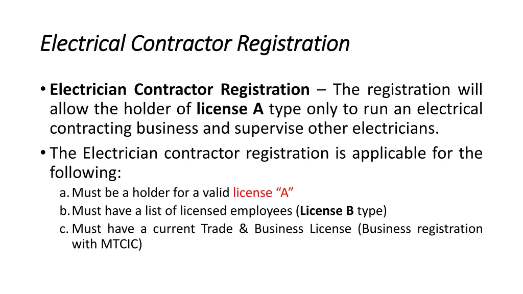electrical contractor registration electrical
