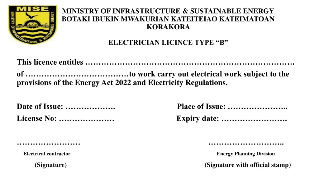ministry of infrastructure sustainable energy 1