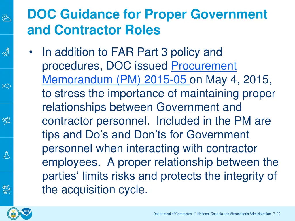doc guidance for proper government and contractor