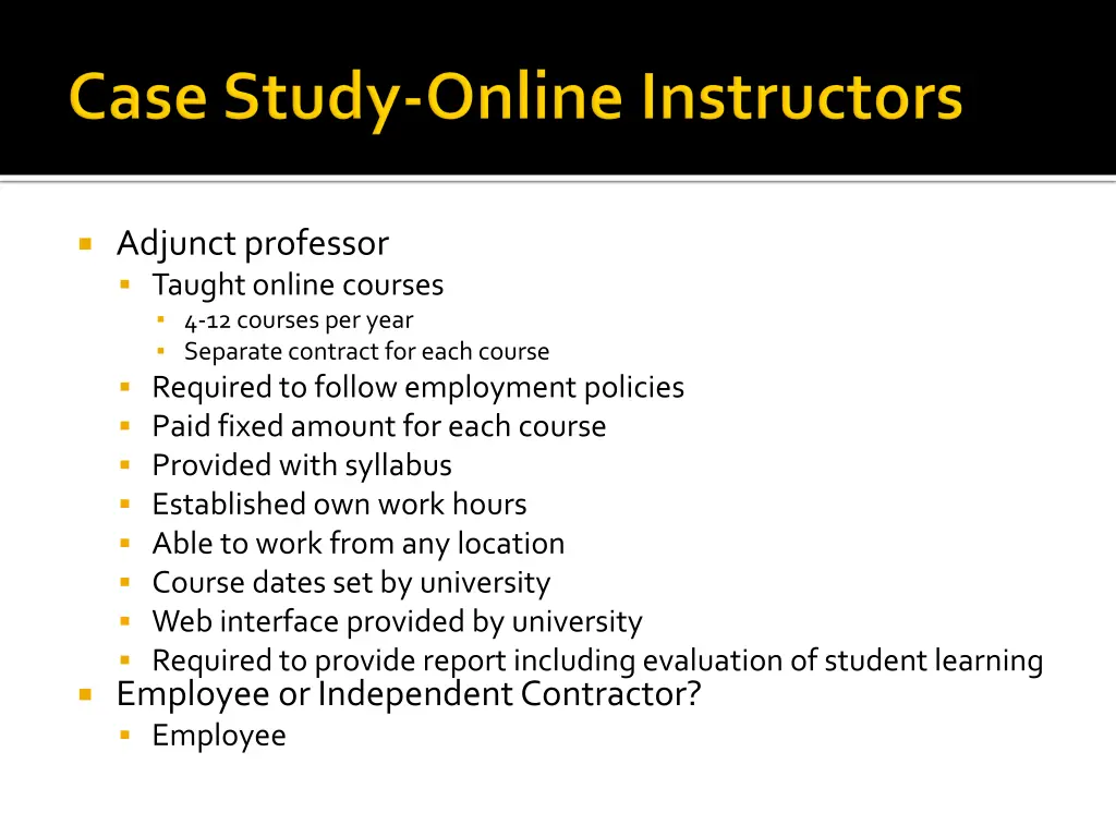 adjunct professor taught online courses