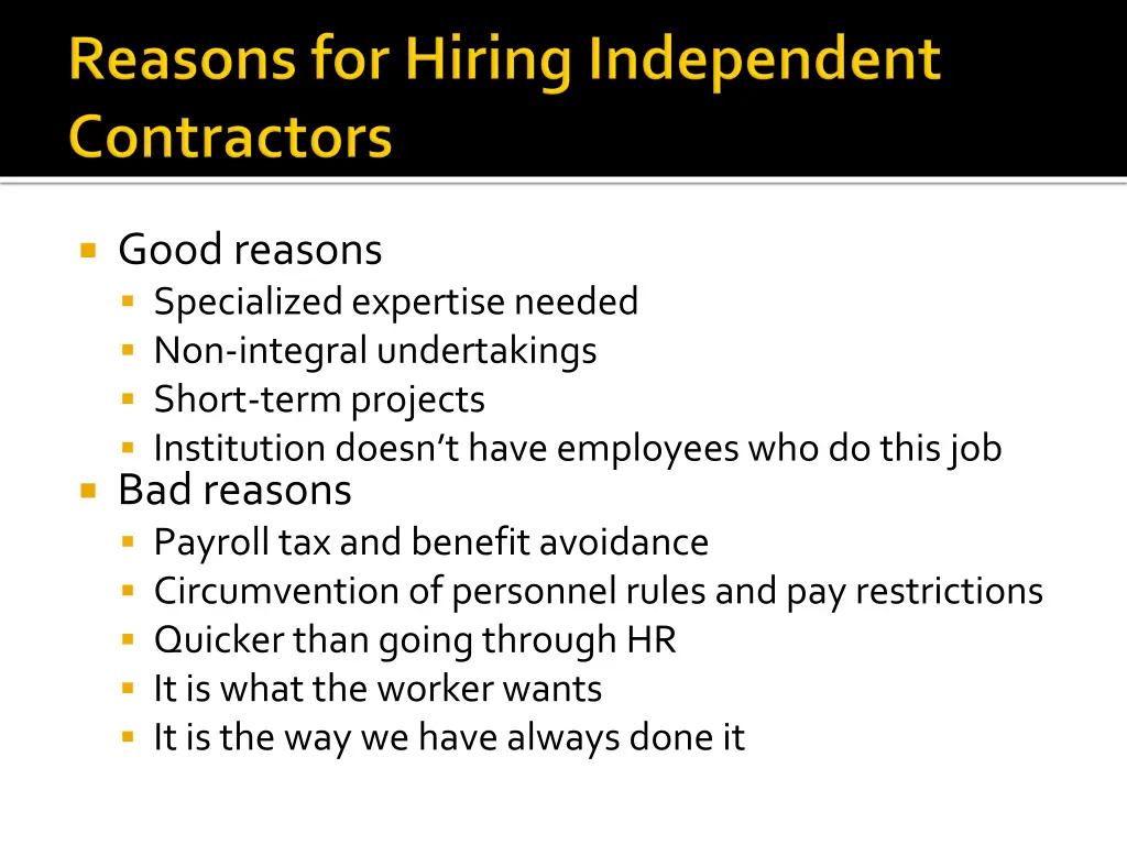 good reasons specialized expertise needed