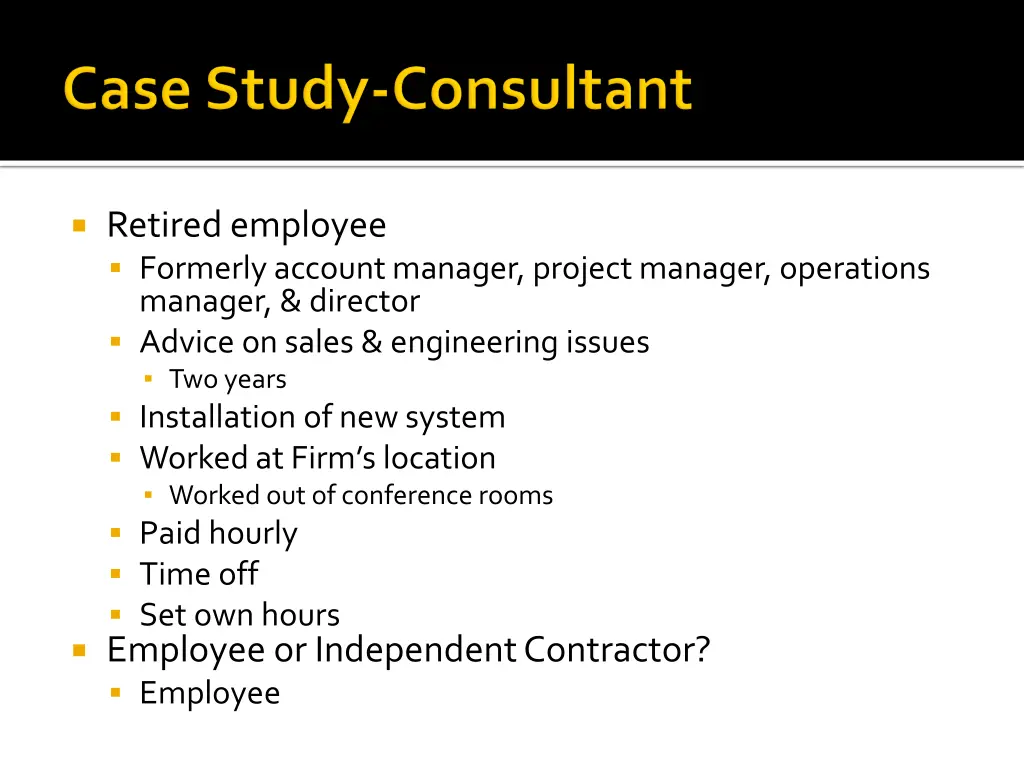 retired employee formerly account manager project