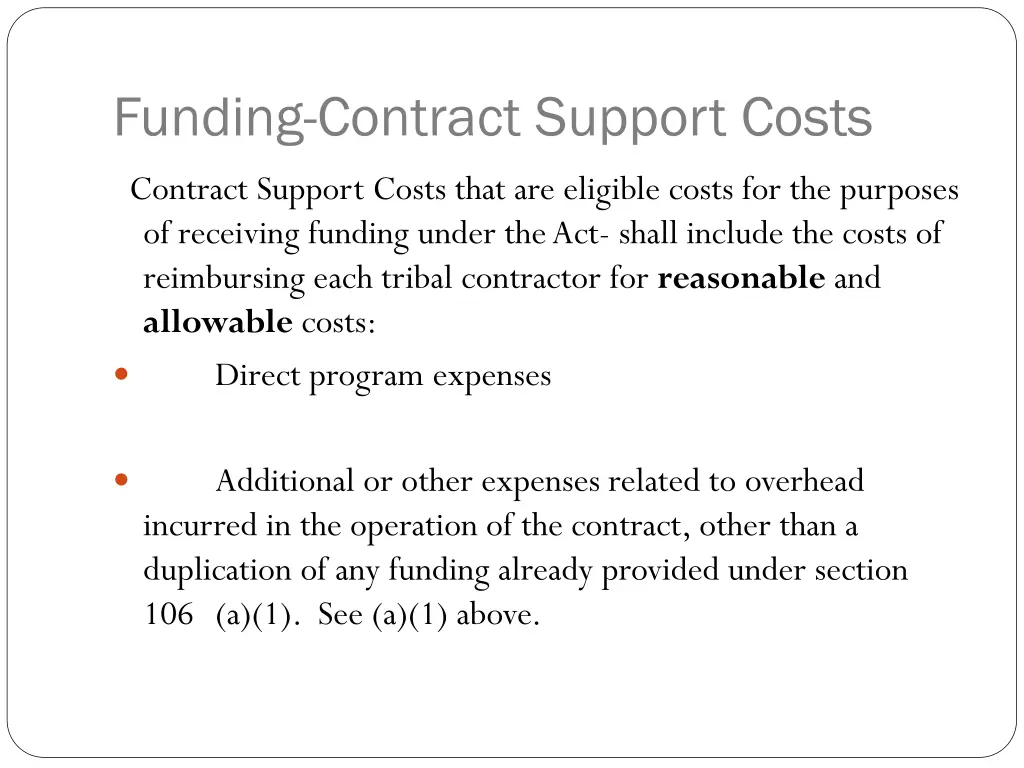 funding contract support costs 1