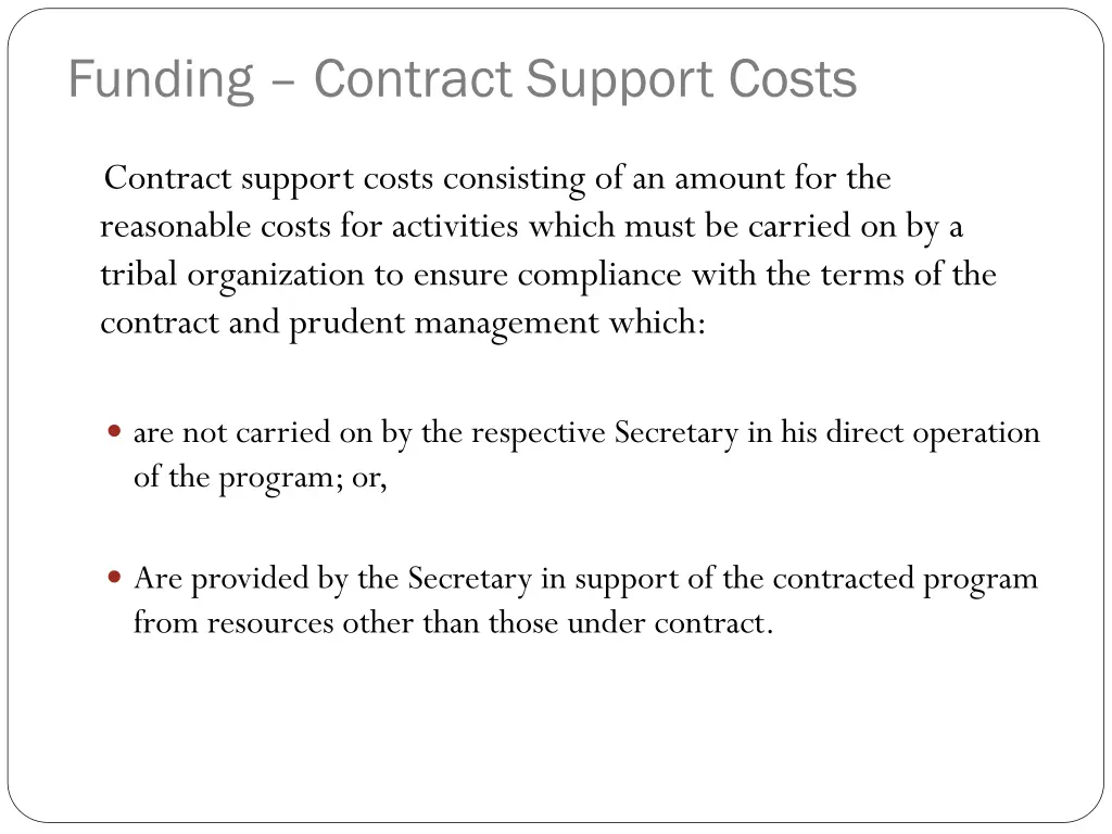 funding contract support costs