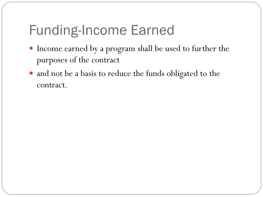 funding income earned
