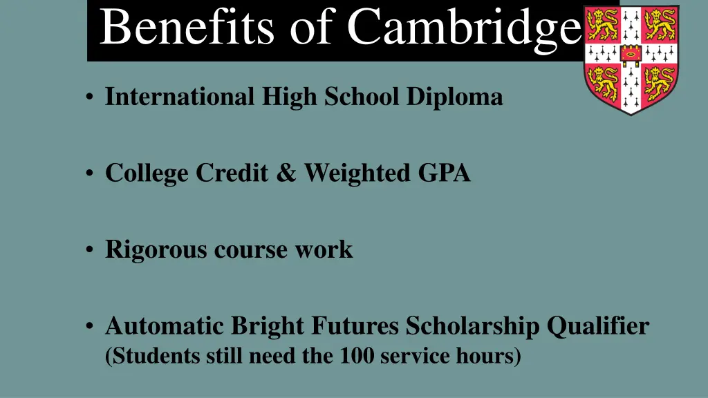 benefits of cambridge