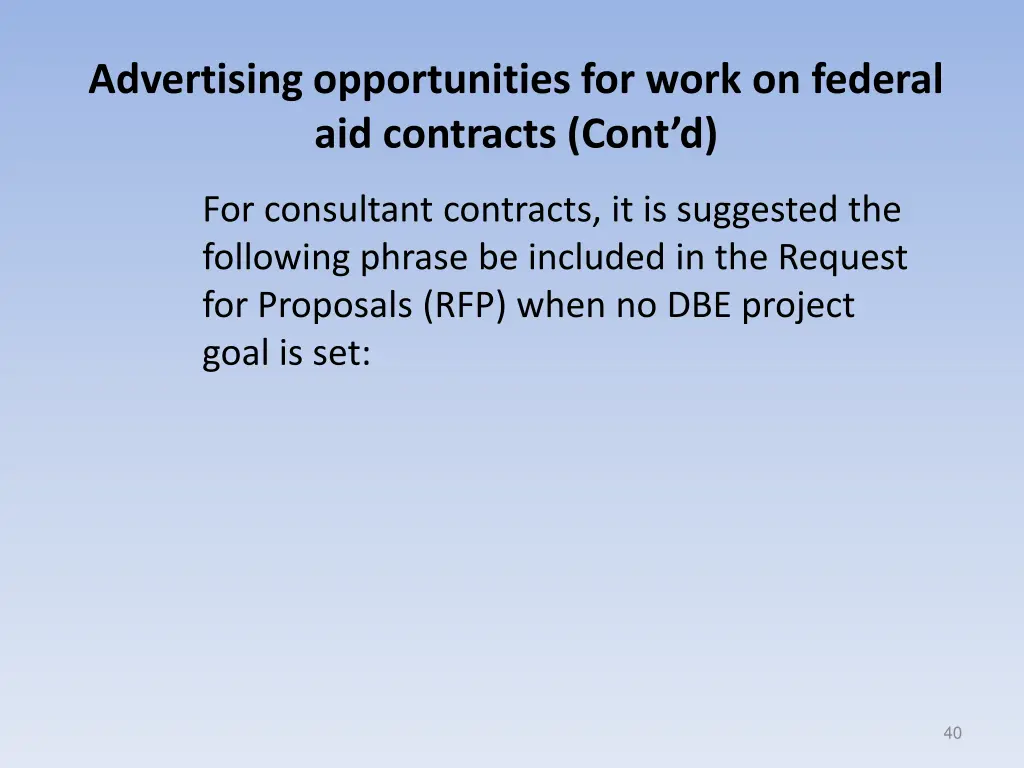advertising opportunities for work on federal 1