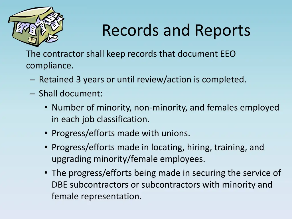 records and reports