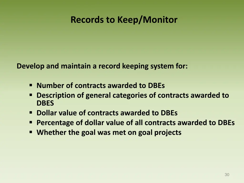 records to keep monitor