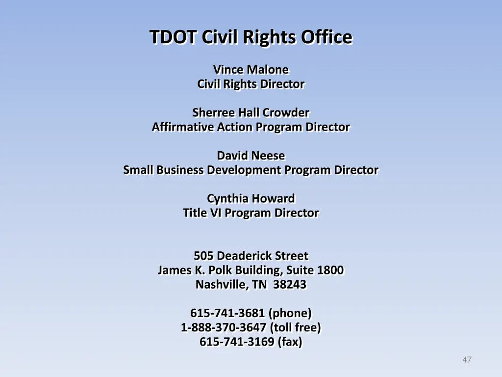 tdot civil rights office